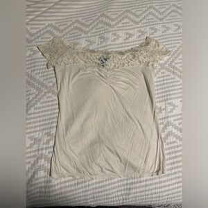 EUC White Lace Off the Shoulder Top